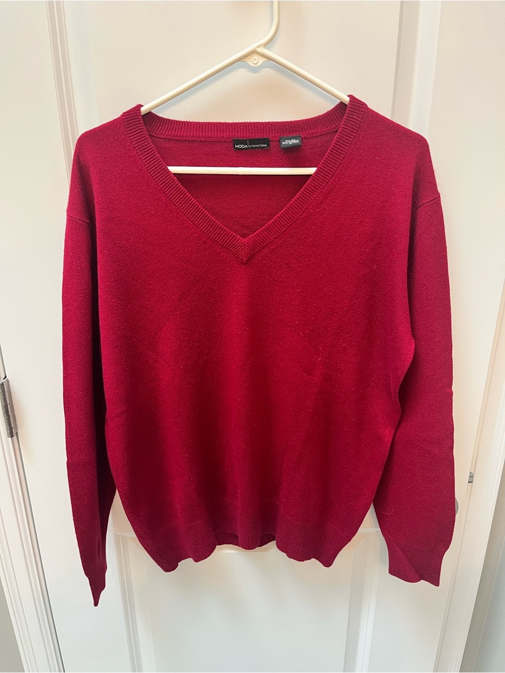 Dark Red V-Neck Sweater